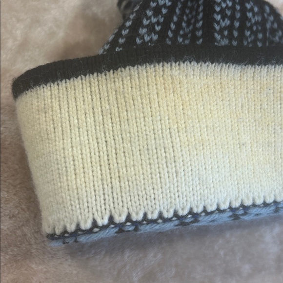 Mountain ladies & ewe handmade wool hat women Nordic blue black tan vintage - Picture 5 of 16